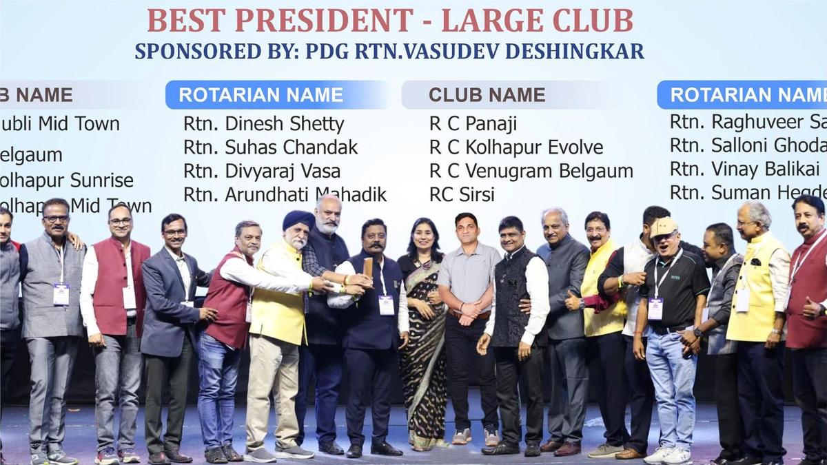 Rotary Midtown, Hubballi bags 15 awards: Dinesh Shetty adjudged ‘Best President’