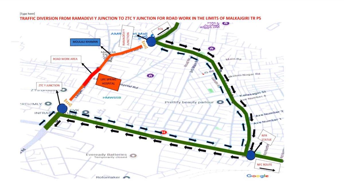 Site visitors diversions in Hyderabad’s Malkajgiri from April 27 to Could 26 for highway works Site visitors diversions in Hyderabad’s Malkajgiri from April 27 to Could 26 for highway works