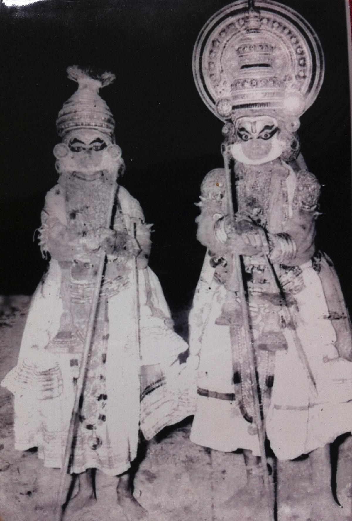 Hymavathi Ravindran (right) and Baby Nair when they performed Lavanasuravadham. 