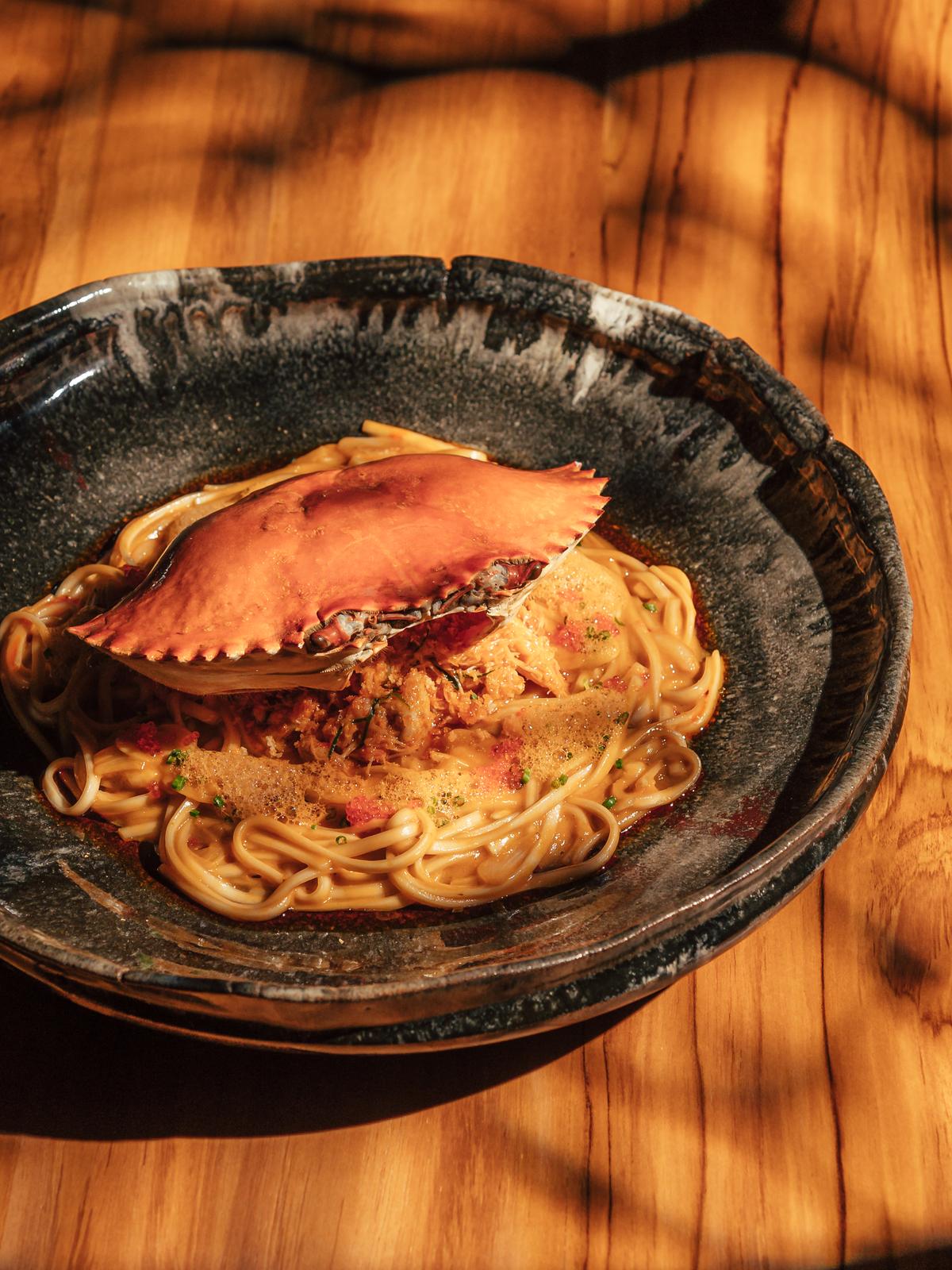 The crab udon noodles The crab udon noodles