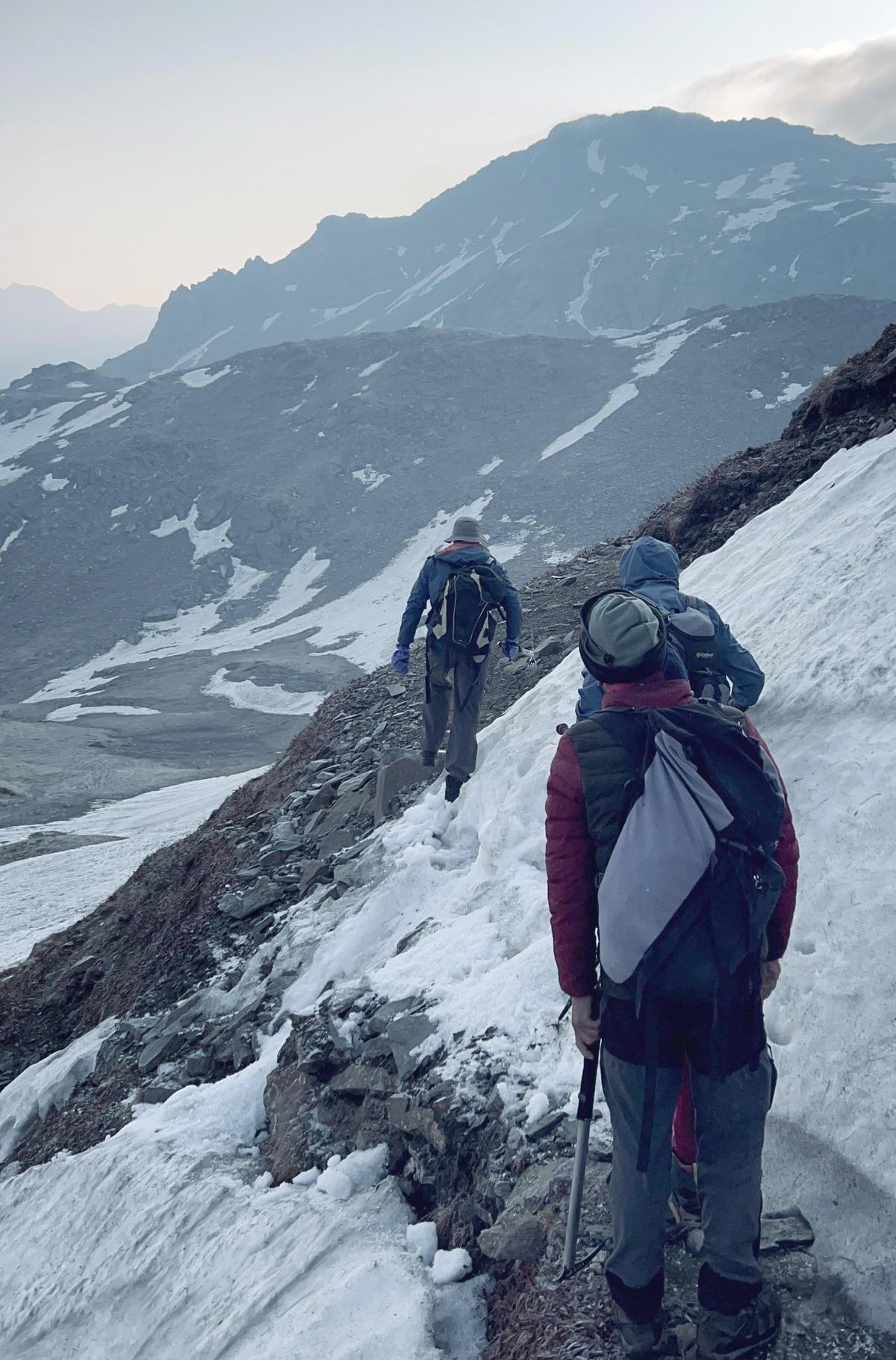 Members of the trekking team during the expedition.