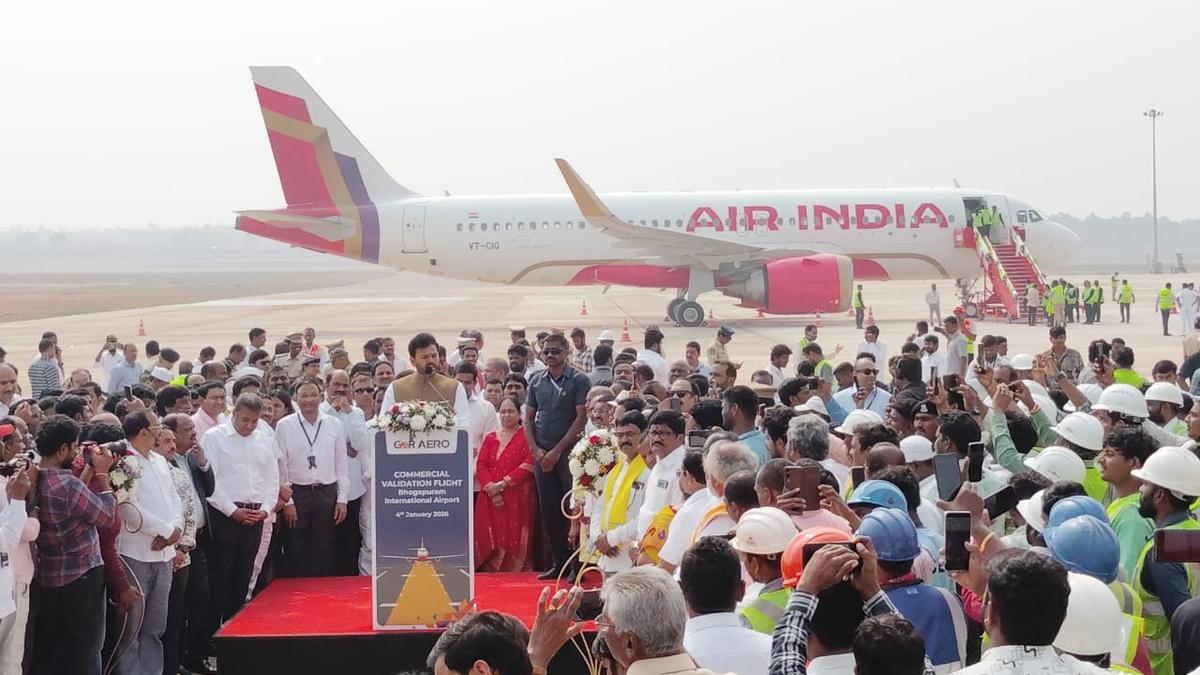 First flight lands successfully at Bhogapuram International Airport