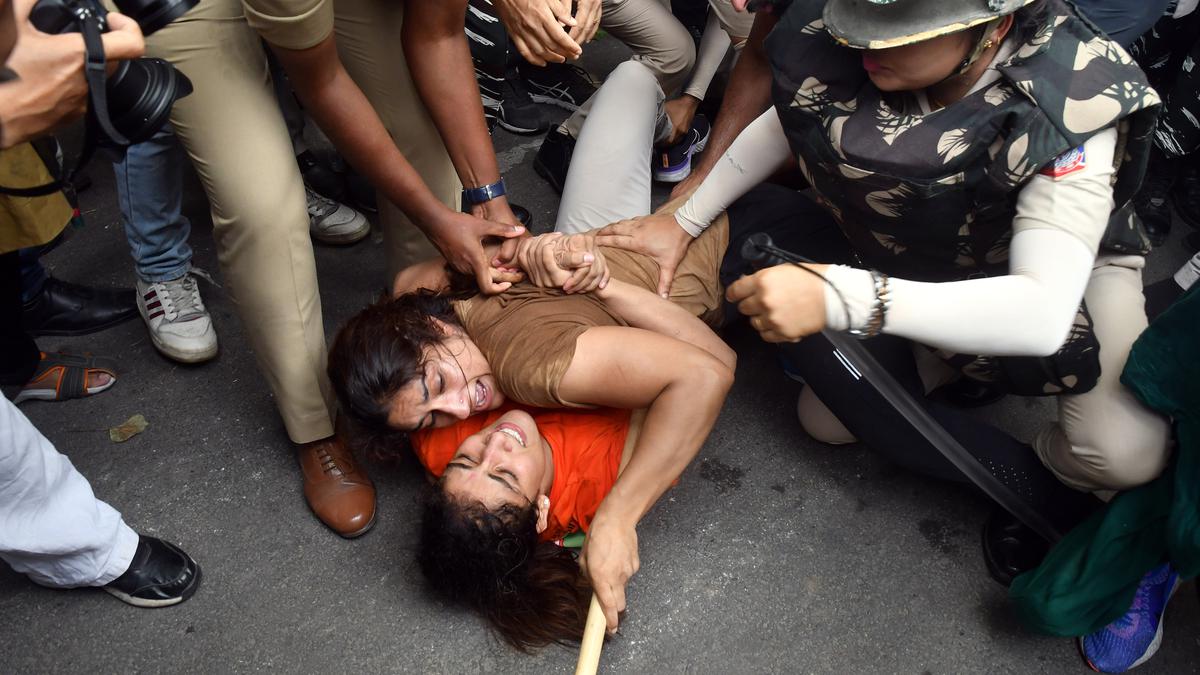 Wrestlers detained while trying to march towards new Parliament building, Delhi police clears Jantar Mantar protest site