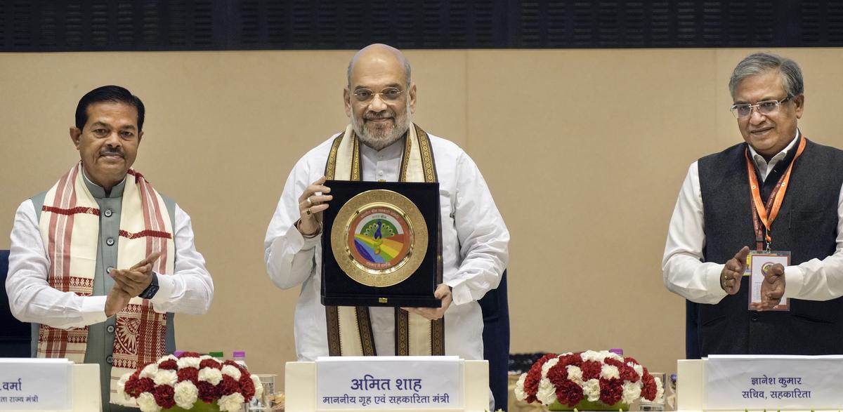 File picture of Gyanesh Kumar (right) during his time as Cooperation Secretary, seen here with Union Home Minister and Minister of Cooperation Amit Shah and former Union Minister of State for Cooperation B.L. Verma 