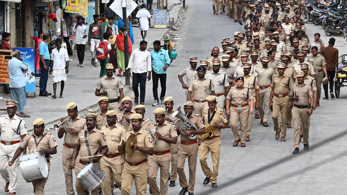 Madurai City Police take out route marches ahead of Vinayaka idol processions