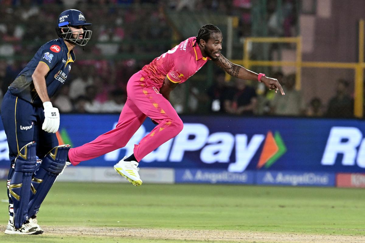 Rajasthan Royals' pacer Jofra Archer bowls during the TATA Indian Premier League (IPL)-2026 cricket match against Gujarat Titans at the Sawai Mansingh Stadium in Jaipur, Rajasthan on Saturday, May 9, 2026. Rajasthan Royals' pacer Jofra Archer bowls during the TATA Indian Premier League (IPL)-2026 cricket match against Gujarat Titans at the Sawai Mansingh Stadium in Jaipur, Rajasthan on Saturday, May 9, 2026.