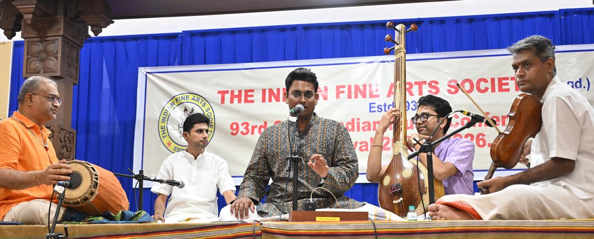 Sunil Gargyan accompanied by H.S. Sudhindra on the mridangam and Nerkunam Shankar on the kanjira.
