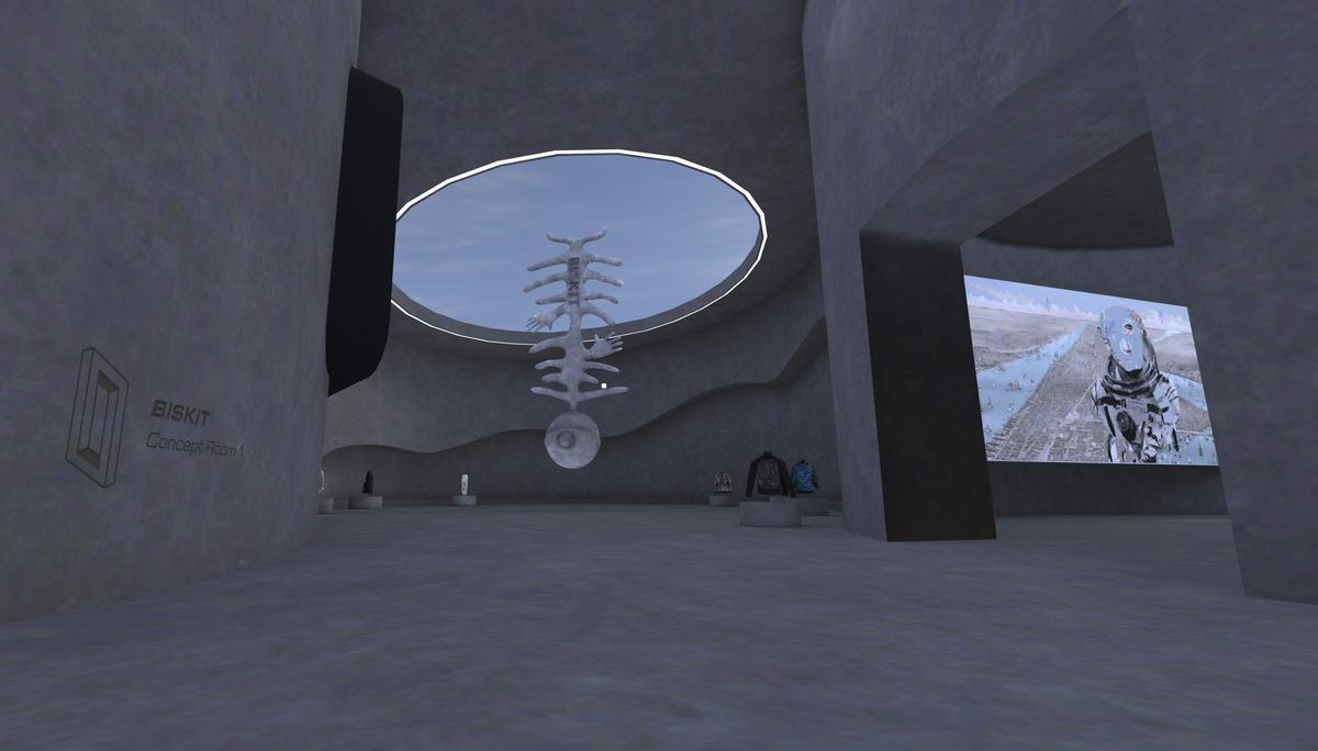 A sculpture on display at the virtual store 
