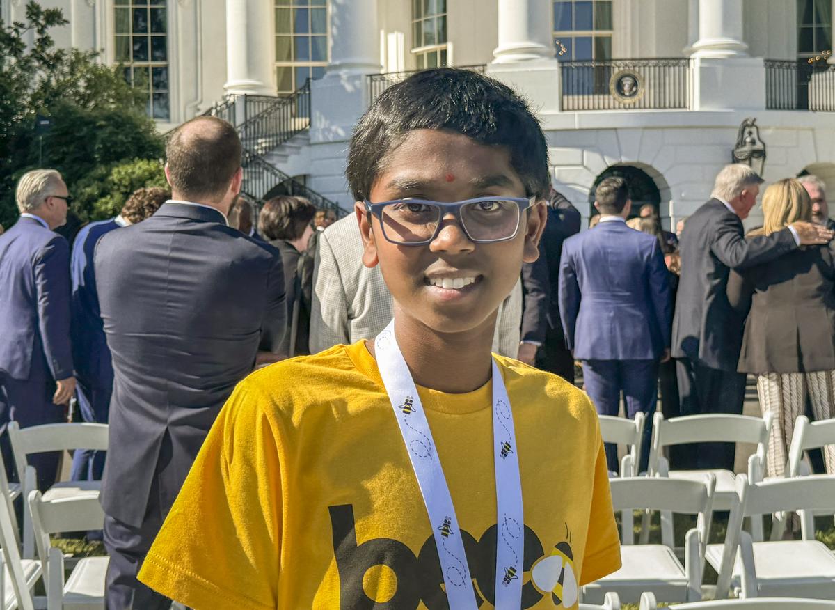 Scripps National Spelling Bee champion Bruhat Soma at the White House, U.S., on May 31, 2024. 