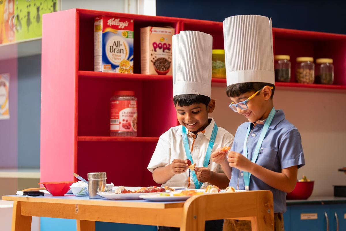 Students during a culinary session at Oakridge International School