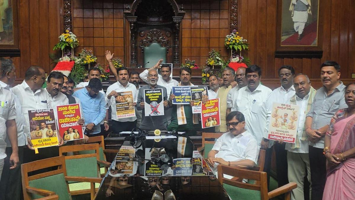 Opposition begins overnight dharna in Vidhana Soudha demanding Excise Minister’s resignation - The Hindu by Authors