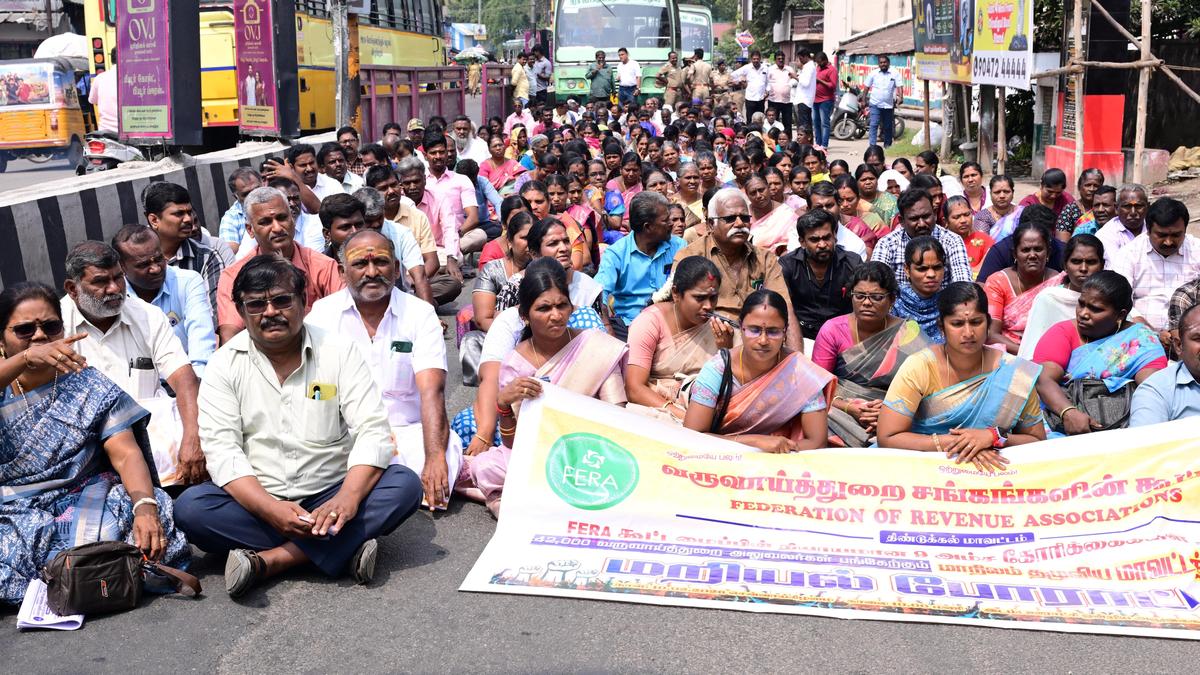 Revenue Department employees stage protest