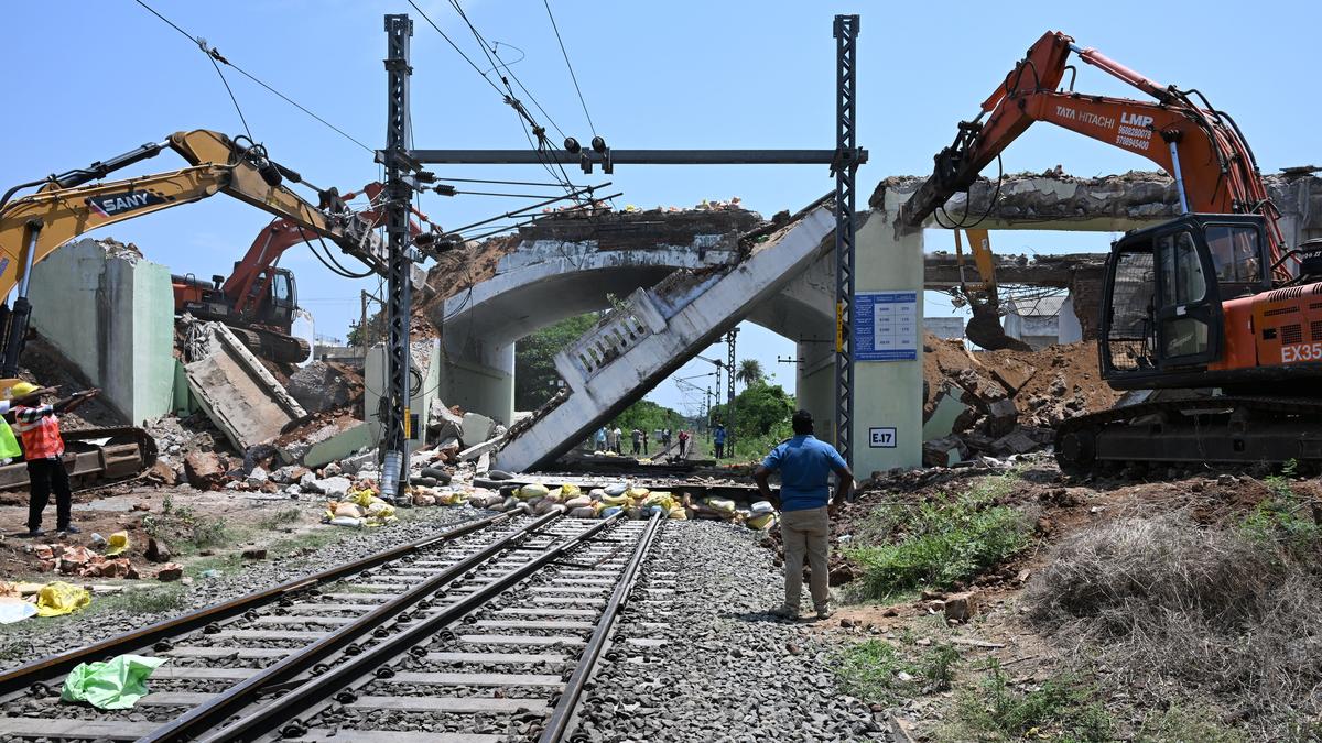 British built road overbridge near Tiruchi Fort station demolished
