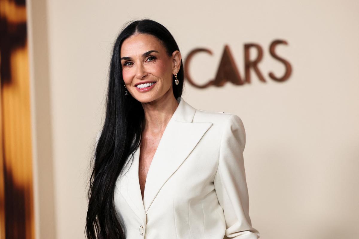 Best Actress Oscar nominee Demi Moore attends the Academy of Motion Picture Arts and Sciences reception for the nominees of the 97th Oscars in Los Angeles, February 25, 2025