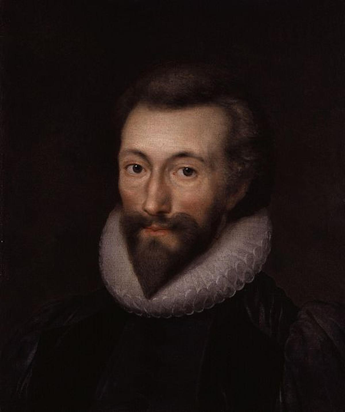 John Donne, late 17th century copy of a 1616 portrait by Isaac Oliver.