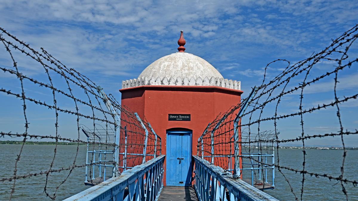 Jones Tower, an intake structure built in 1881 that still helps supply water to Chennai