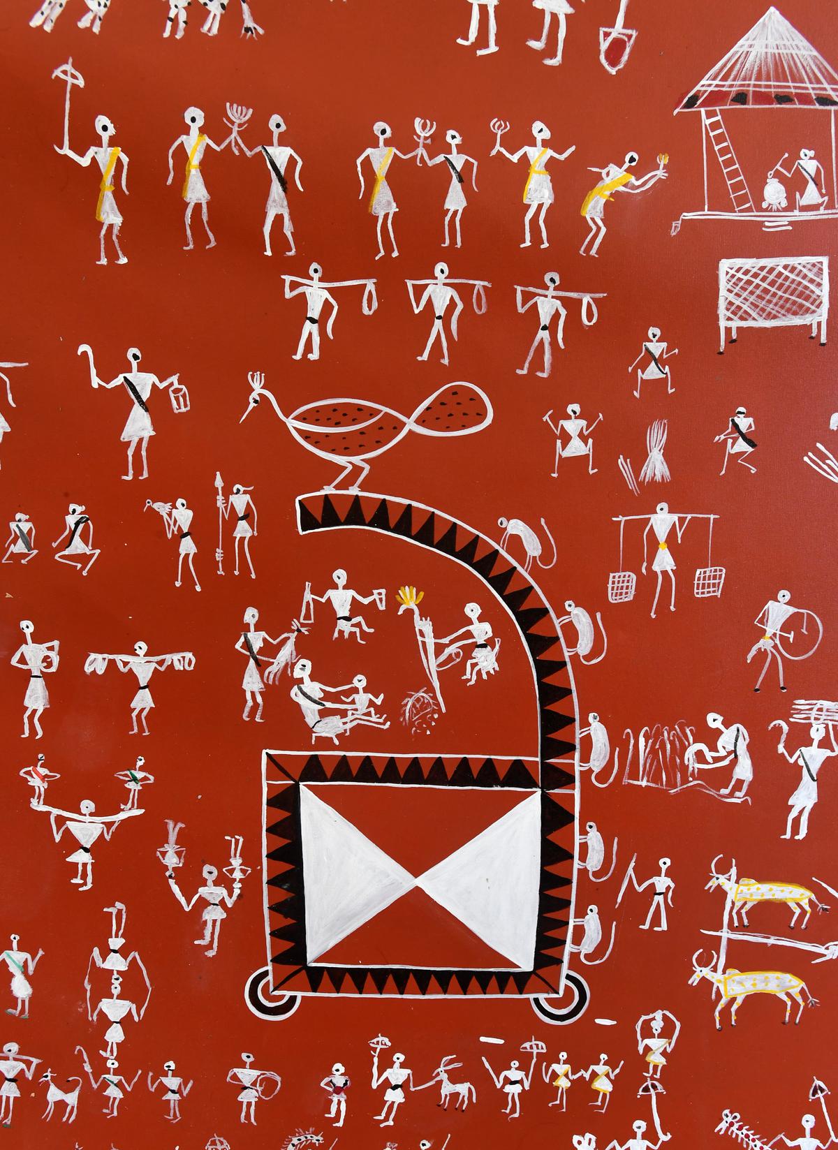 Savara tribal art from Addakulaguda village in Seethampeta mandal of Parvathipuram Manyam district of Andhra Pradeshthat will be showcased at the Tribal Freedom Fighters Museum coming up at Lambasingi in Chintapalli mandal, about 120 kilometres from Visakhapatnam city.  