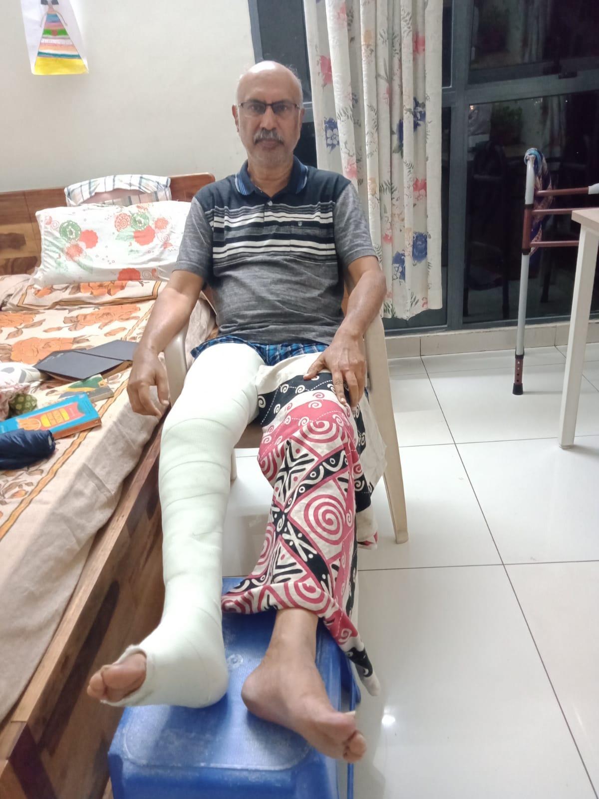 Senior citizen suffers fractures due to bad road conditions he flagged days ago in Jalahalli  
