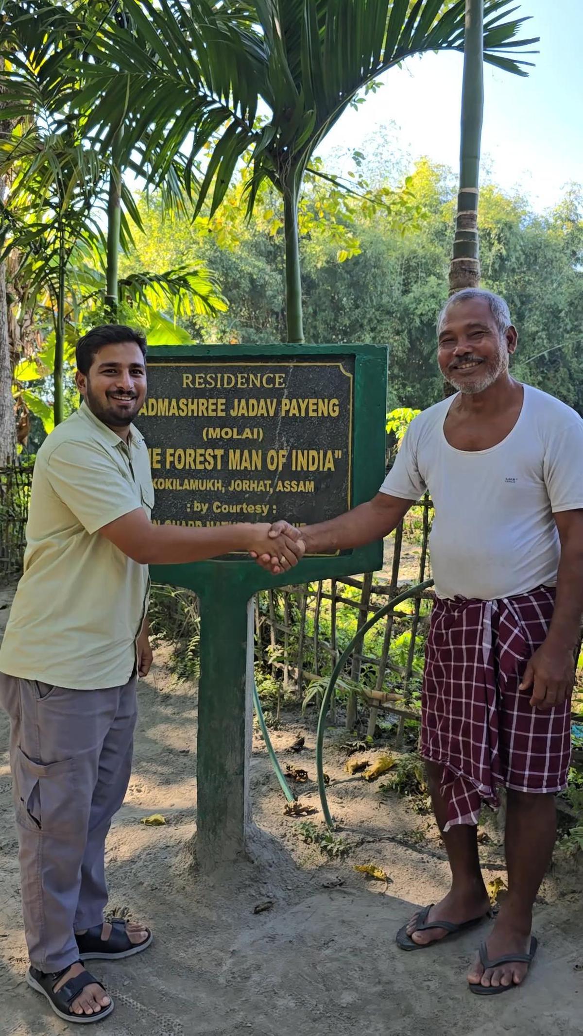 Upamanyu Borkakoty, the founder of Woolah with environmentalist Jadav Payeng