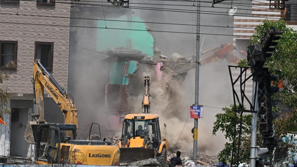 Demolition drive in northwest Delhi's Shalimar Bagh to remove encroachments