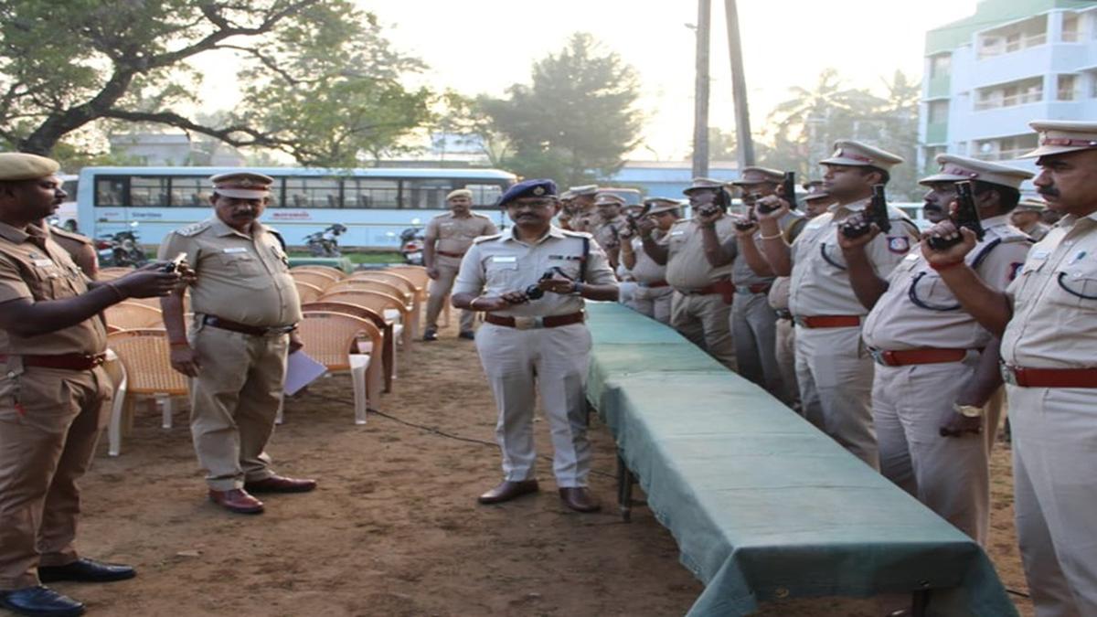 Police officers undergo firearms refresher training in Mayiladuthurai