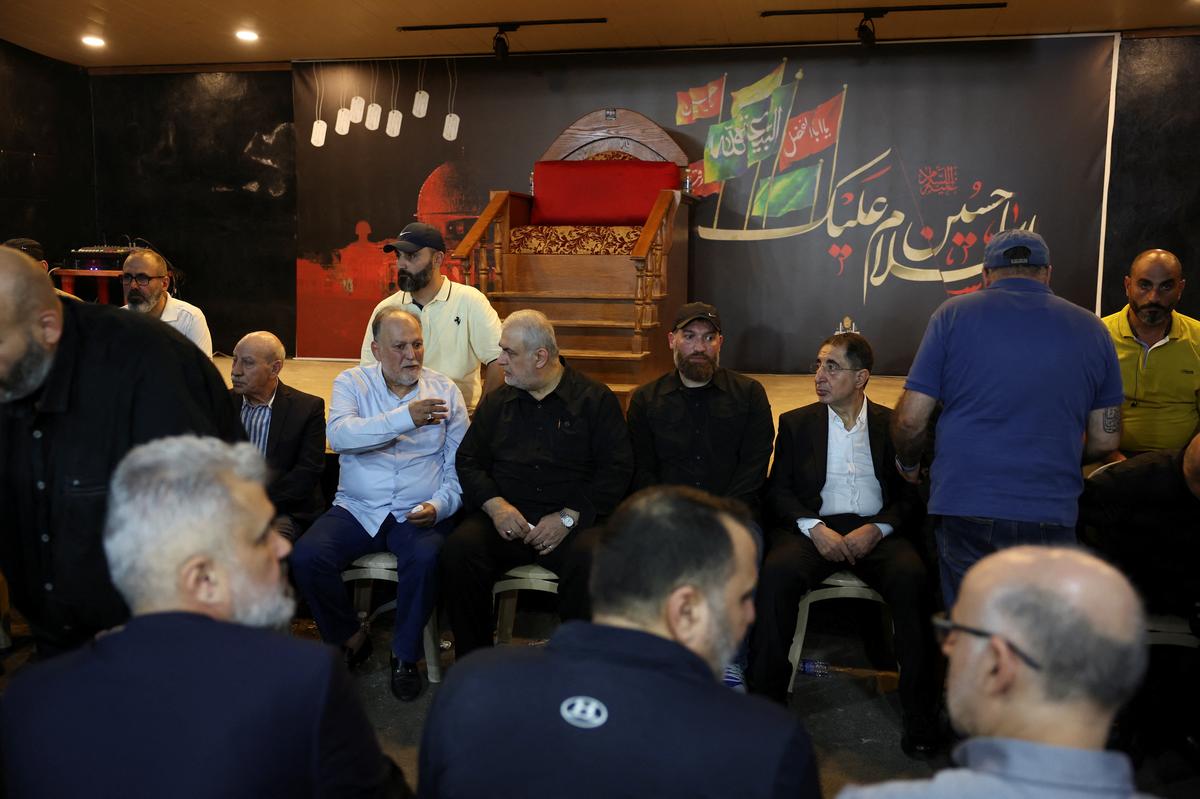 Hezbollah member of the Lebanese parliament, Ali Ammar, accepts condolences for his son who was killed in the detonation of pagers for which Hezbollah blamed Israel, that killed at least eight people and wounded 2,750 others, including many of the militant group’s fighters and Iran’s envoy to Beirut, in Beirut, Lebanon on September 17, 2024. 
