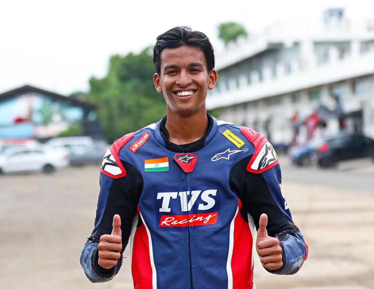 Pune’s Sarthak Chavan, who took pole position in the Pro-Stock 165cc Open category.