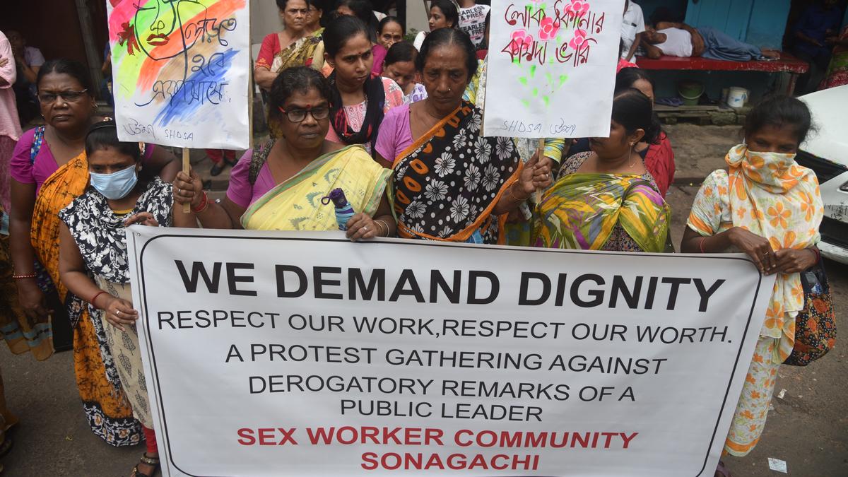 Sex workers stage protest against West Bengal BJP president’s ‘insulting remarks’ 