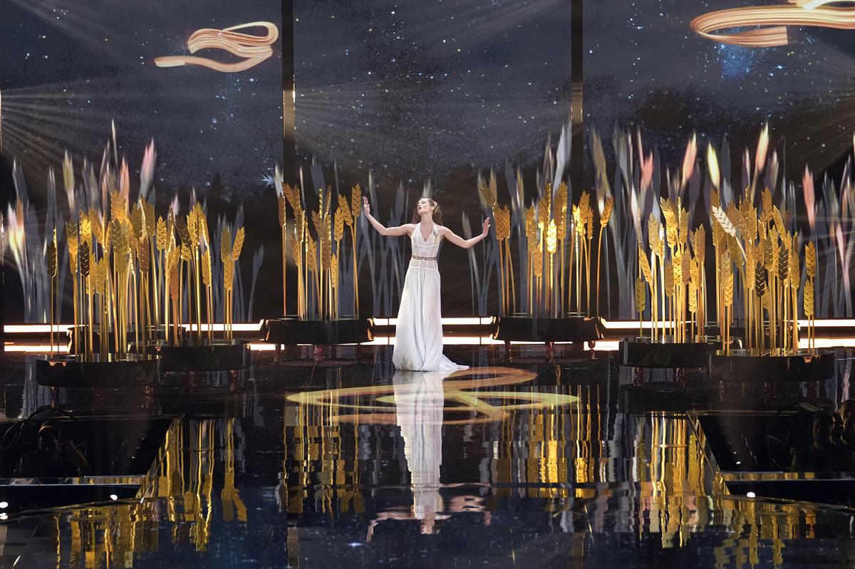 Tvorchi of Ukraine performs during the second semi final at the Eurovision Song Contest in Liverpool, England, Thursday, May 11, 2023. 