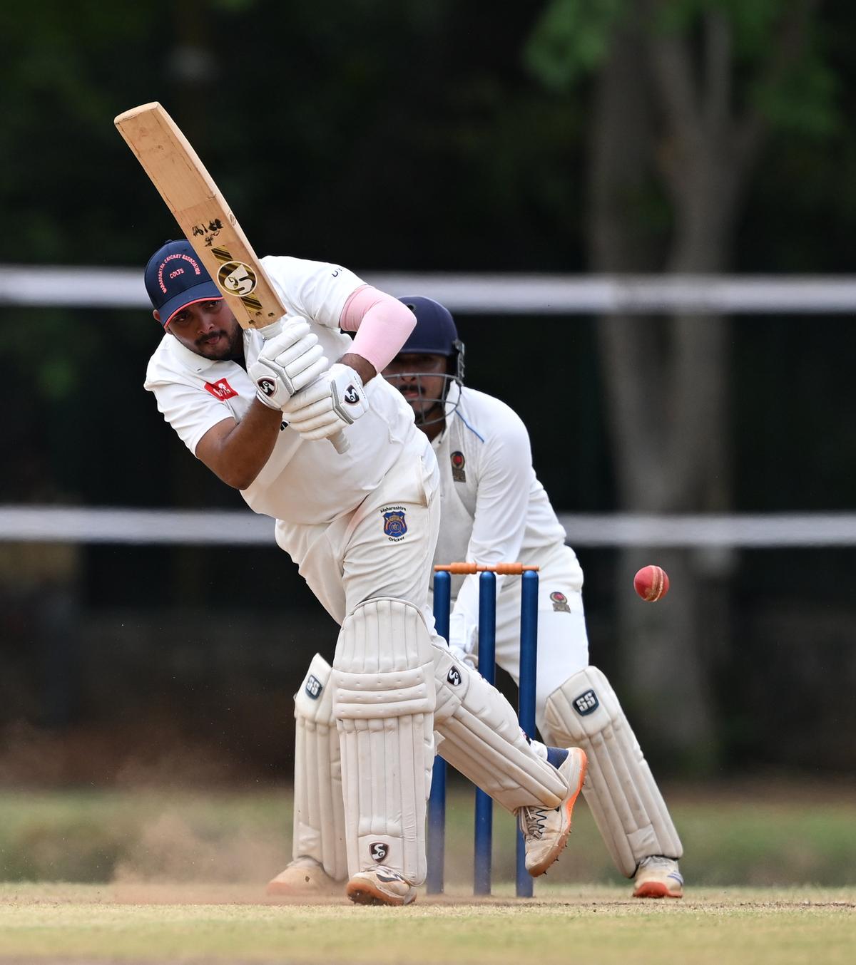 Maharashtra opener Prithvi Shaw scored 111 off 141 balls against Chhattisgarh in the All India Buchi Babu cricket tournament at in Chennai on Tuesday, August 19, 2025. 