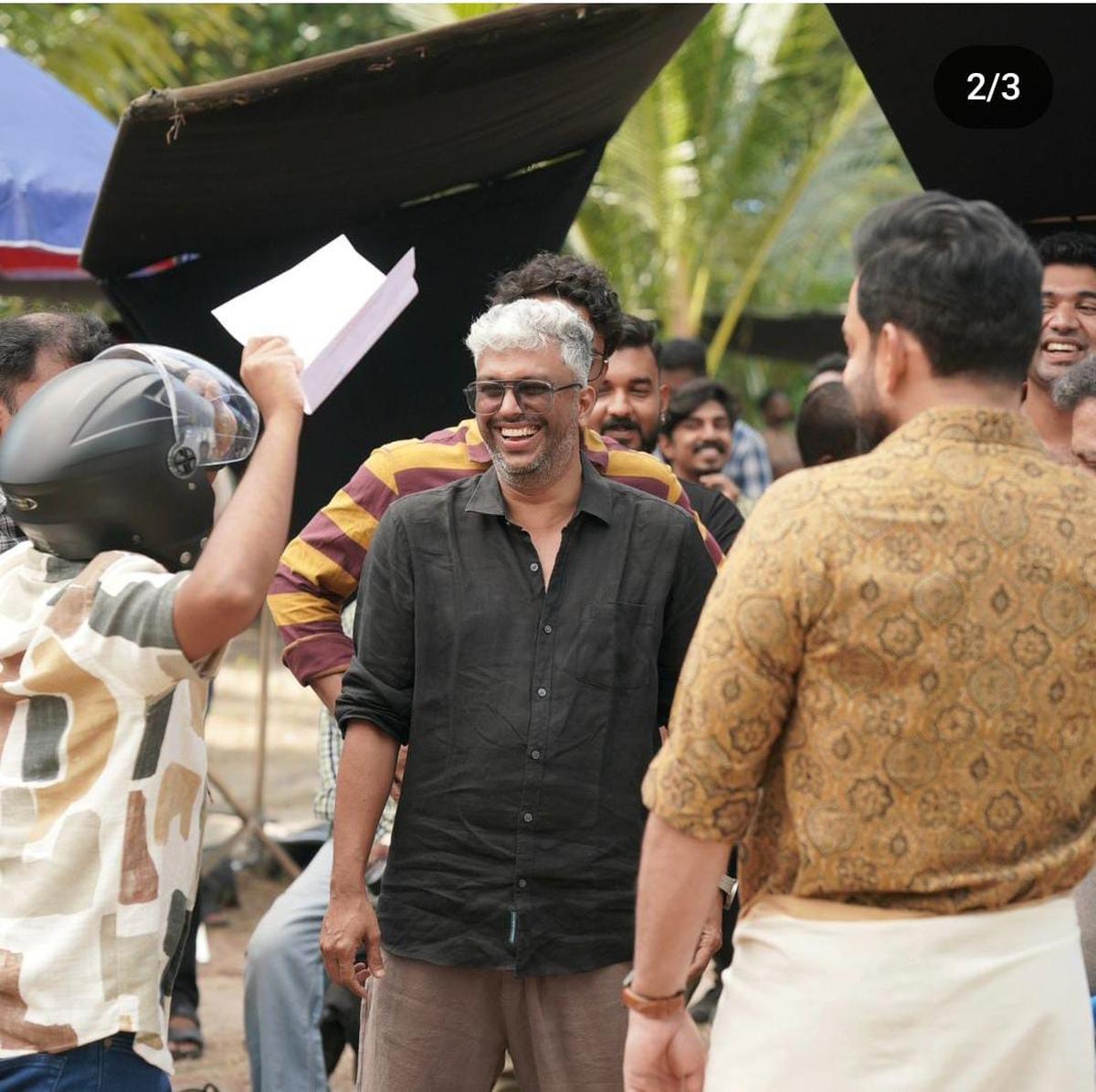 Filmmaker Vipin Das on the set of the new movie ‘Guruvayoor Ambalanadayil’