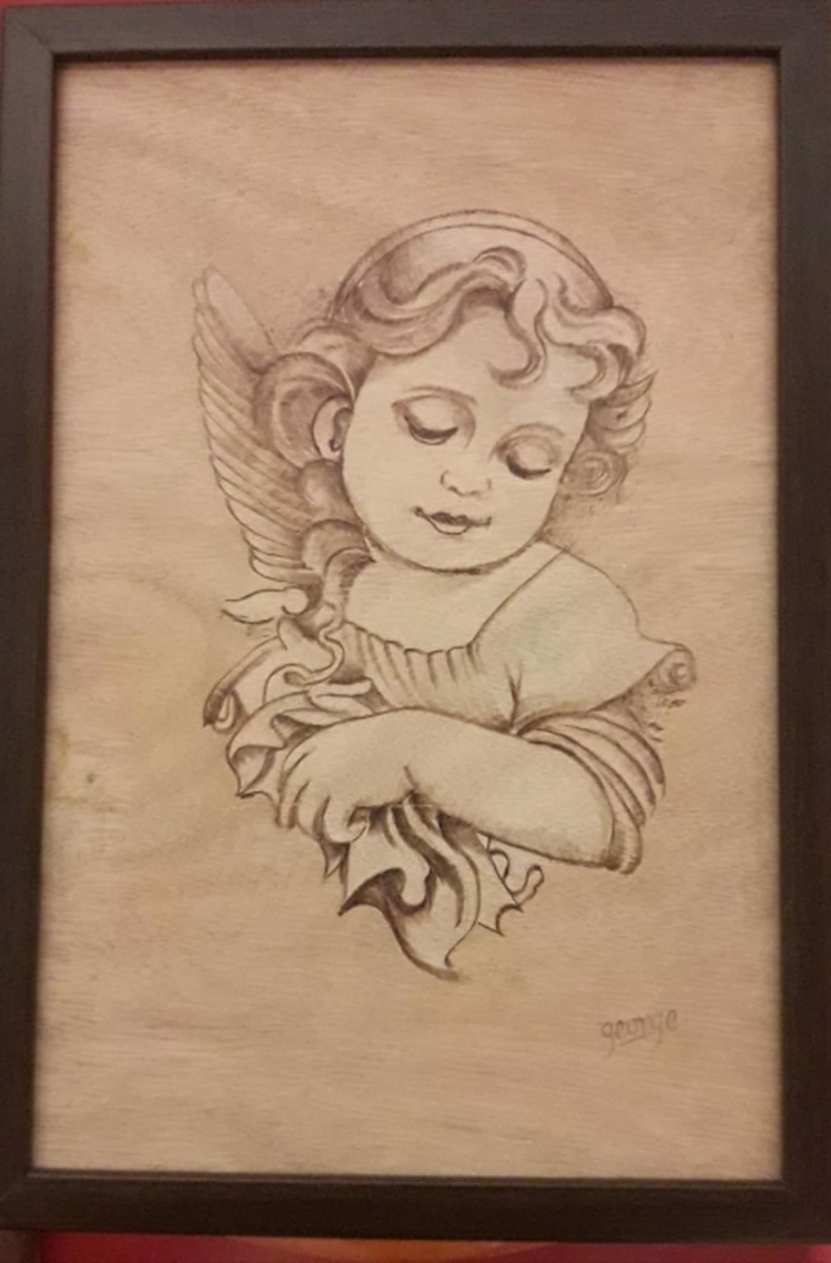 Pyrography work by George Fernandez