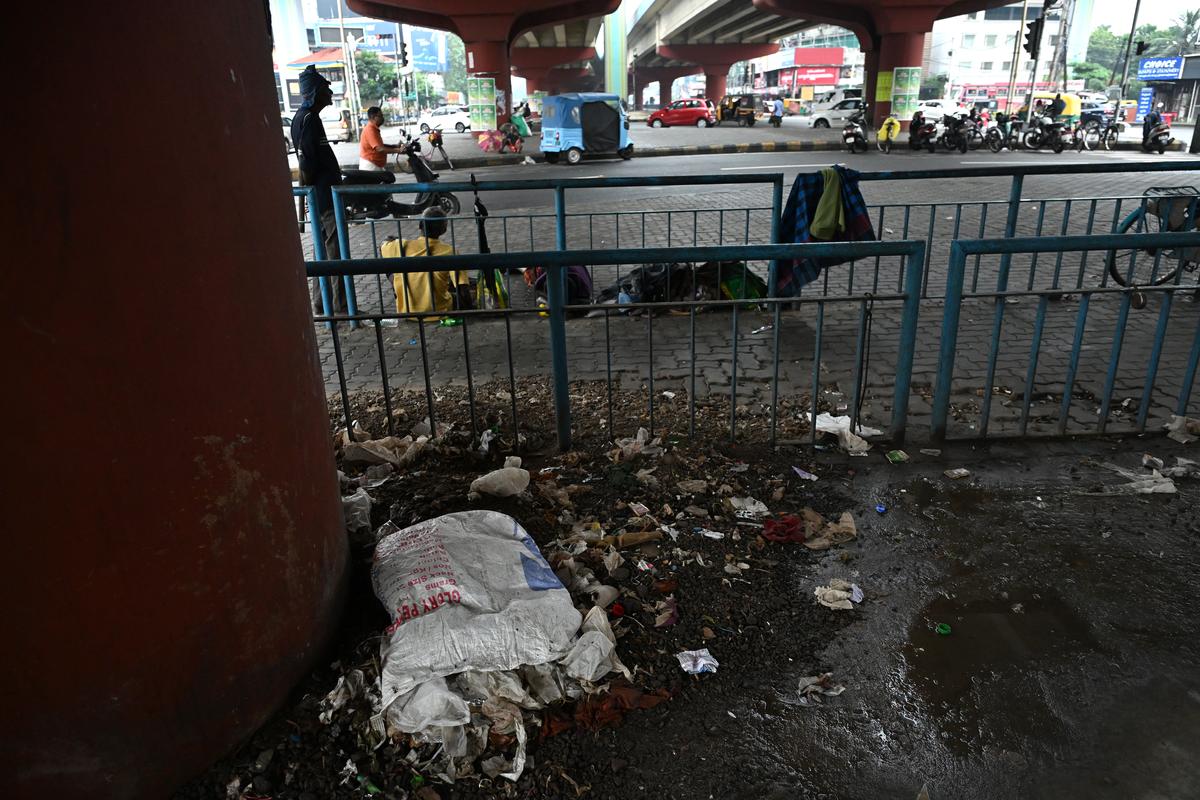 The waste dumped beneath the Vyttila flyover on May 31.  
