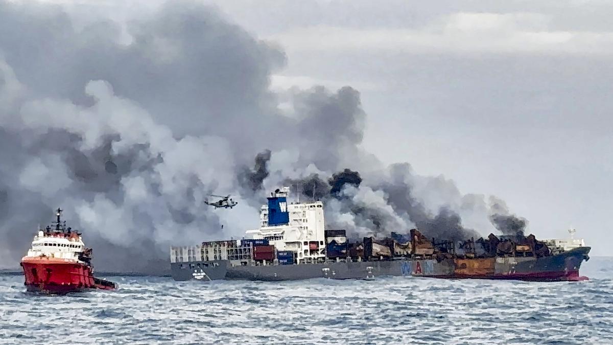 Singapore-flagged cargo ship fire: Police file case against owner, captain and crew of MV Wan Hai 503