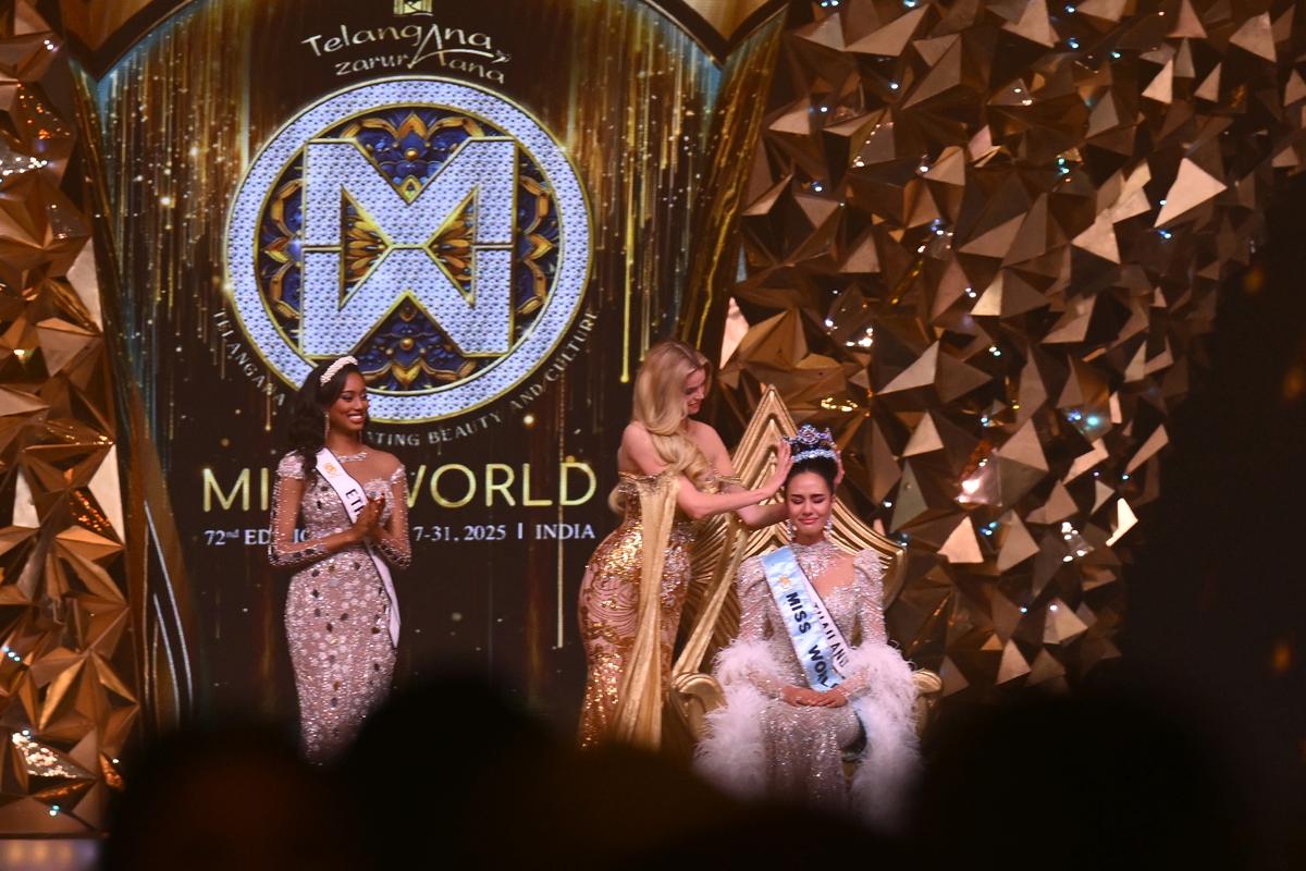 Miss Thailand Opal Suchata Chuangsri crowned Miss World 2025 at the 72nd edition of the Miss World pageant on Saturday at the HITEX Exhibition Centre in Hyderabad, Telangana. The winner was crowned by Miss World 2024 Krystyna Pyszková . Miss Thailand Opal Suchata Chuangsri crowned Miss World 2025 at the 72nd edition of the Miss World pageant on Saturday at the HITEX Exhibition Centre in Hyderabad, Telangana. The winner was crowned by Miss World 2024 Krystyna Pyszková .