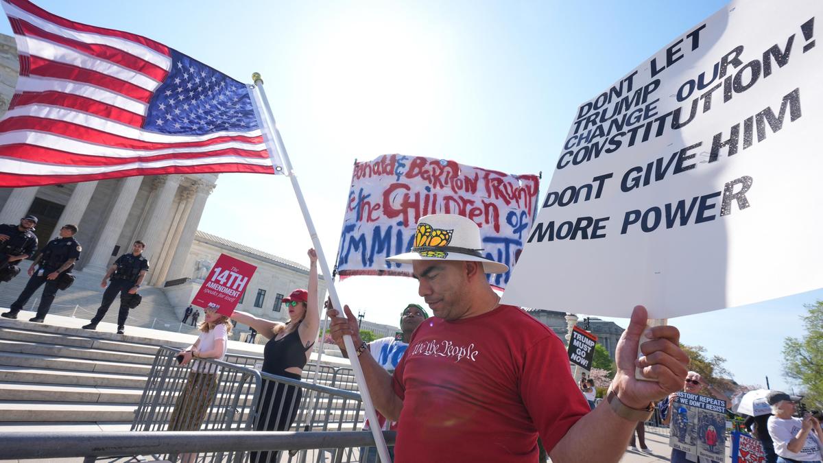 Whispers in Supreme Court as Trump takes front-row seat for oral arguments