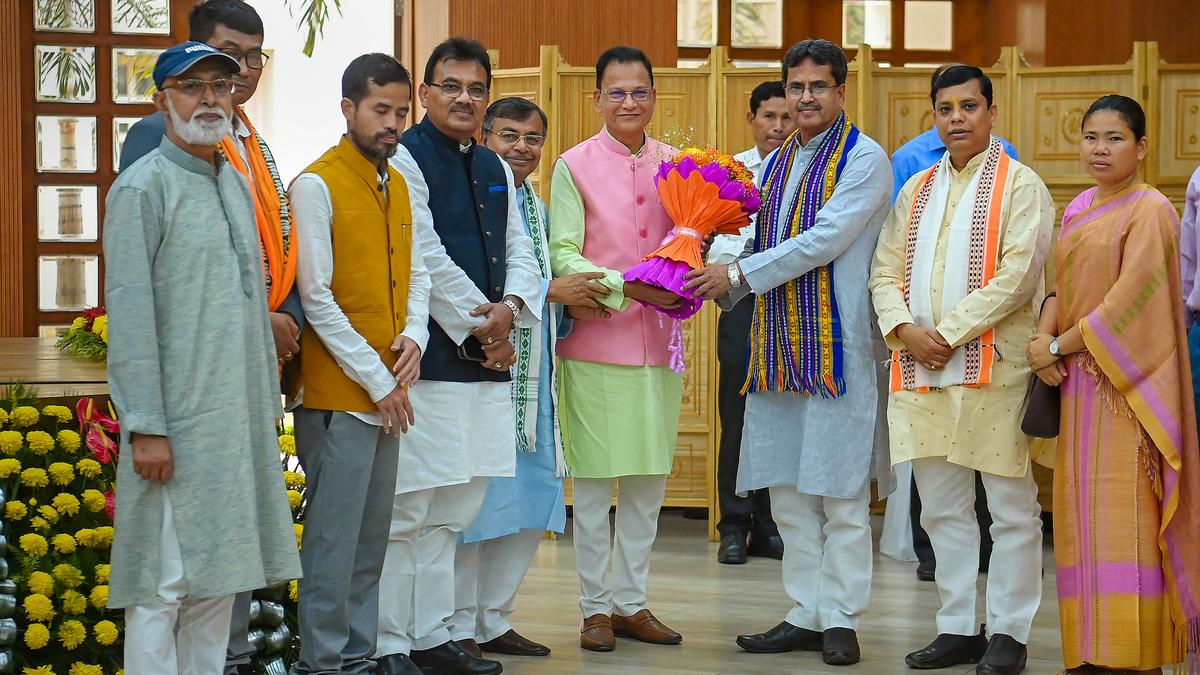 BJP MLA Binoy Bhusan Das takes oath as Tripura Assembly's Pro-tem Speaker