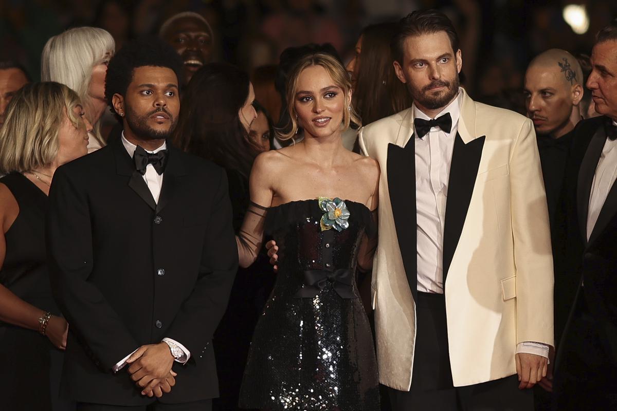 The Weeknd, Lily-Rose Depp and Sam Levinson walk The Idol red carpet at  Cannes. #shorts