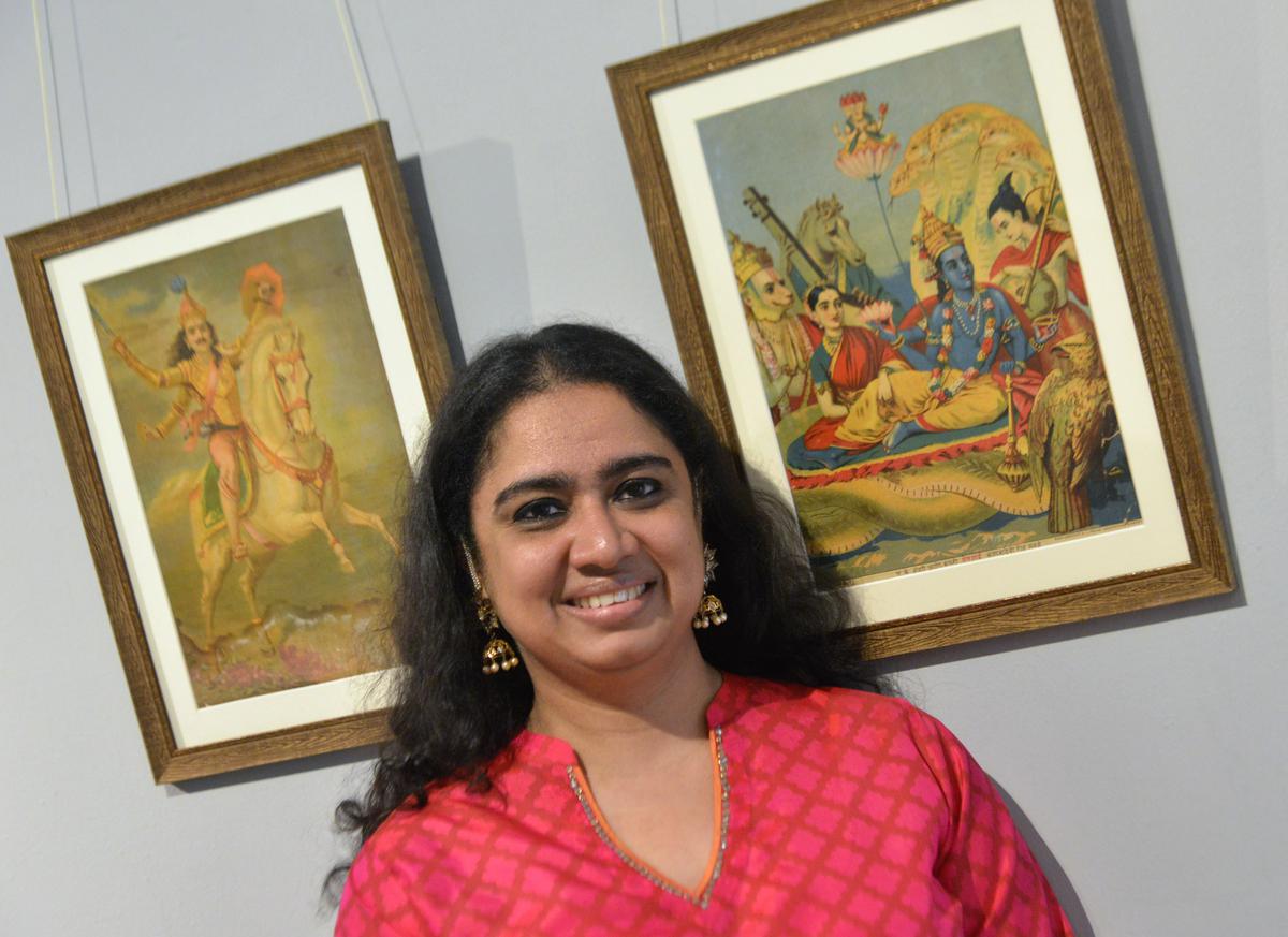 Gitanjali Maini, CEO, Raja Ravi Varma Heritage Foundation at an earlier exhibition on prints of Raja Ravi Varma’s paintings
