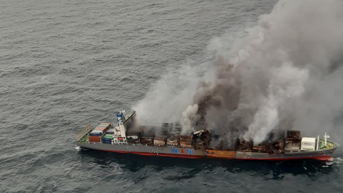 Cargo ship fire: coastal vigil continues amid salvage operations