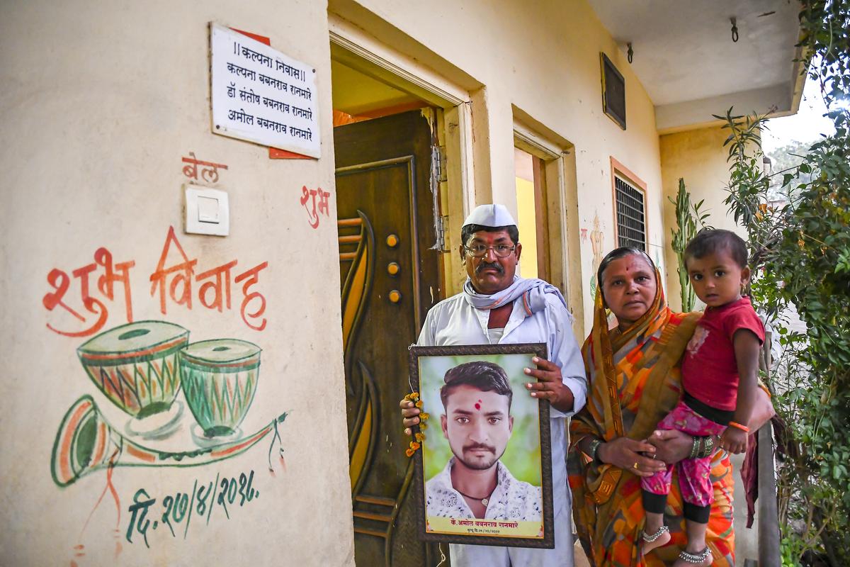 Debt burden: The parents of Amol Baban Rao Ranmare, 26, who died by suicide on his farm in January last year, have two responsibilities: to bring up his child and pay off his debt,  at Dhondarai village in Georai tehsil.