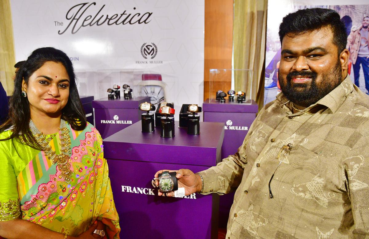 Jewellery curator Sangeetha Peter and Dr Adityan Guhan, Director of Coimbatore-based AGs Healthcare,  curators of the show 