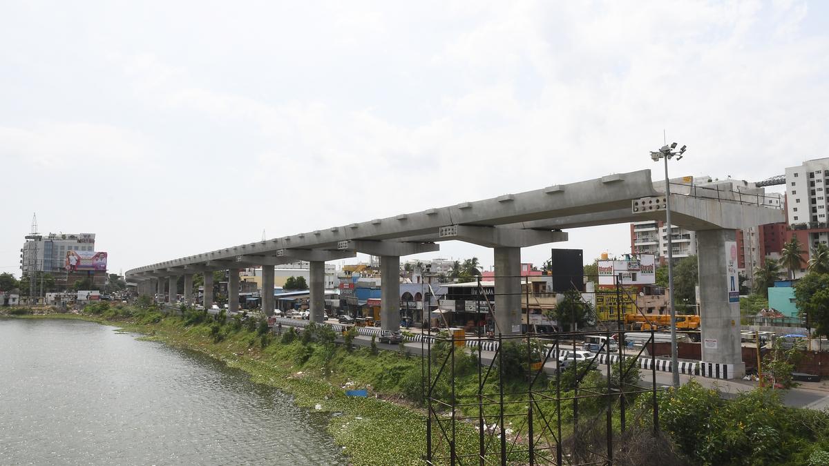 Chennai Metro Rail’s track laying work between Porur and Poonamallee to