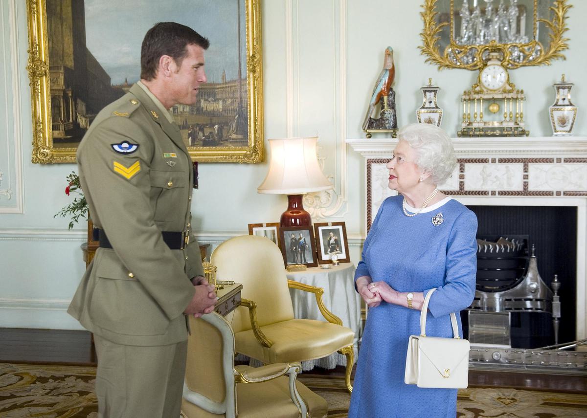 File photo of Britain’s Queen Elizabeth II greeting Australian Ben Roberts-Smith at Buckingham Palace in London in 2011