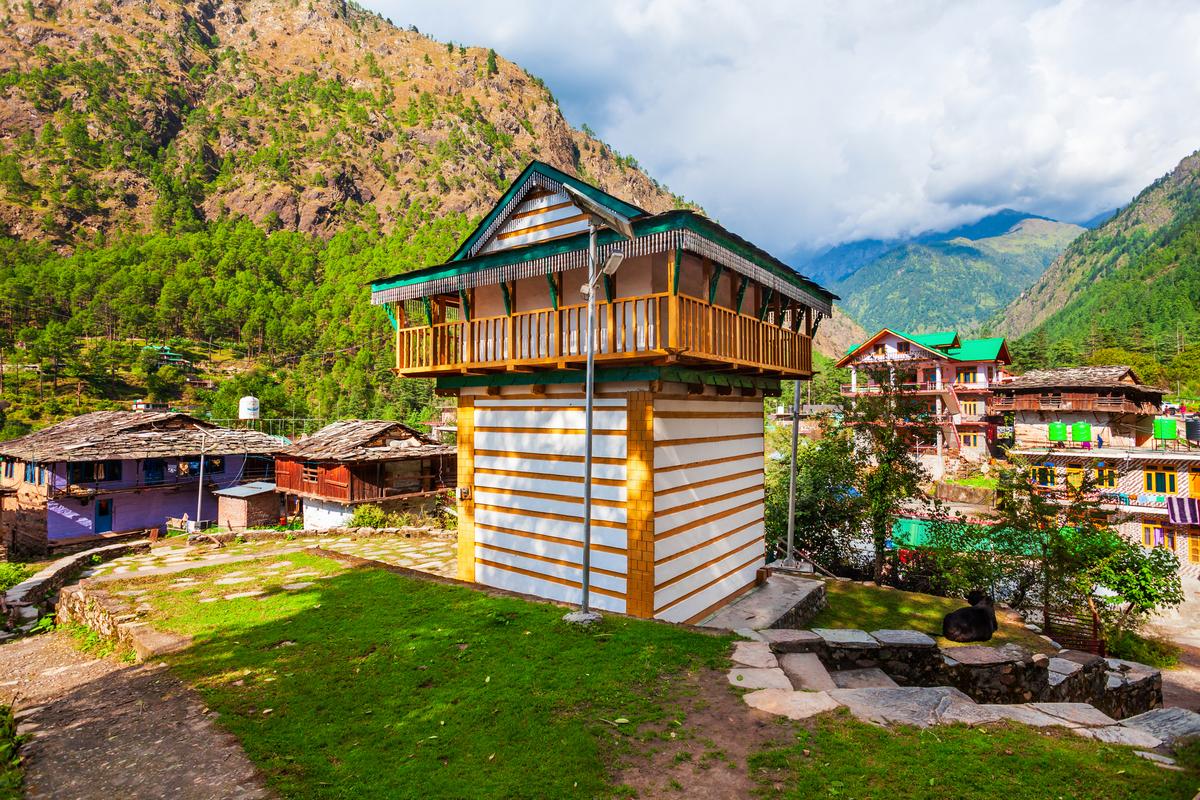 Kath Kuni houses at Kasol village, Himachal Pradesh.