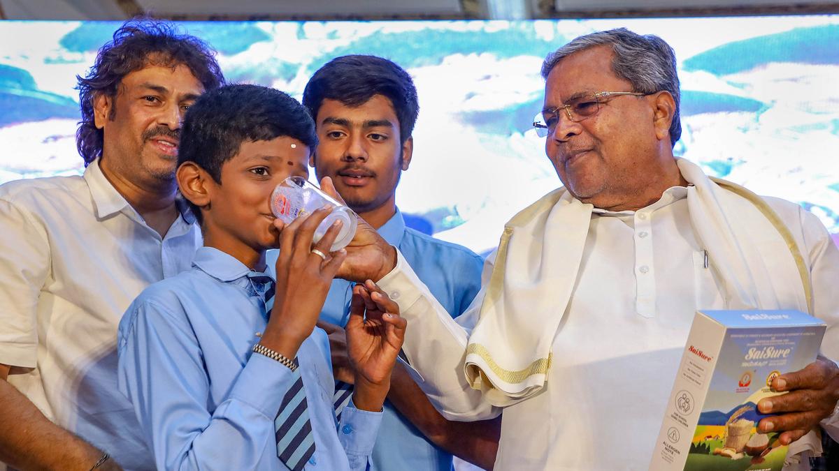 Karnataka CM Siddaramaiah inaugurates programme to give millet malt to school children as part of mid-day meal 