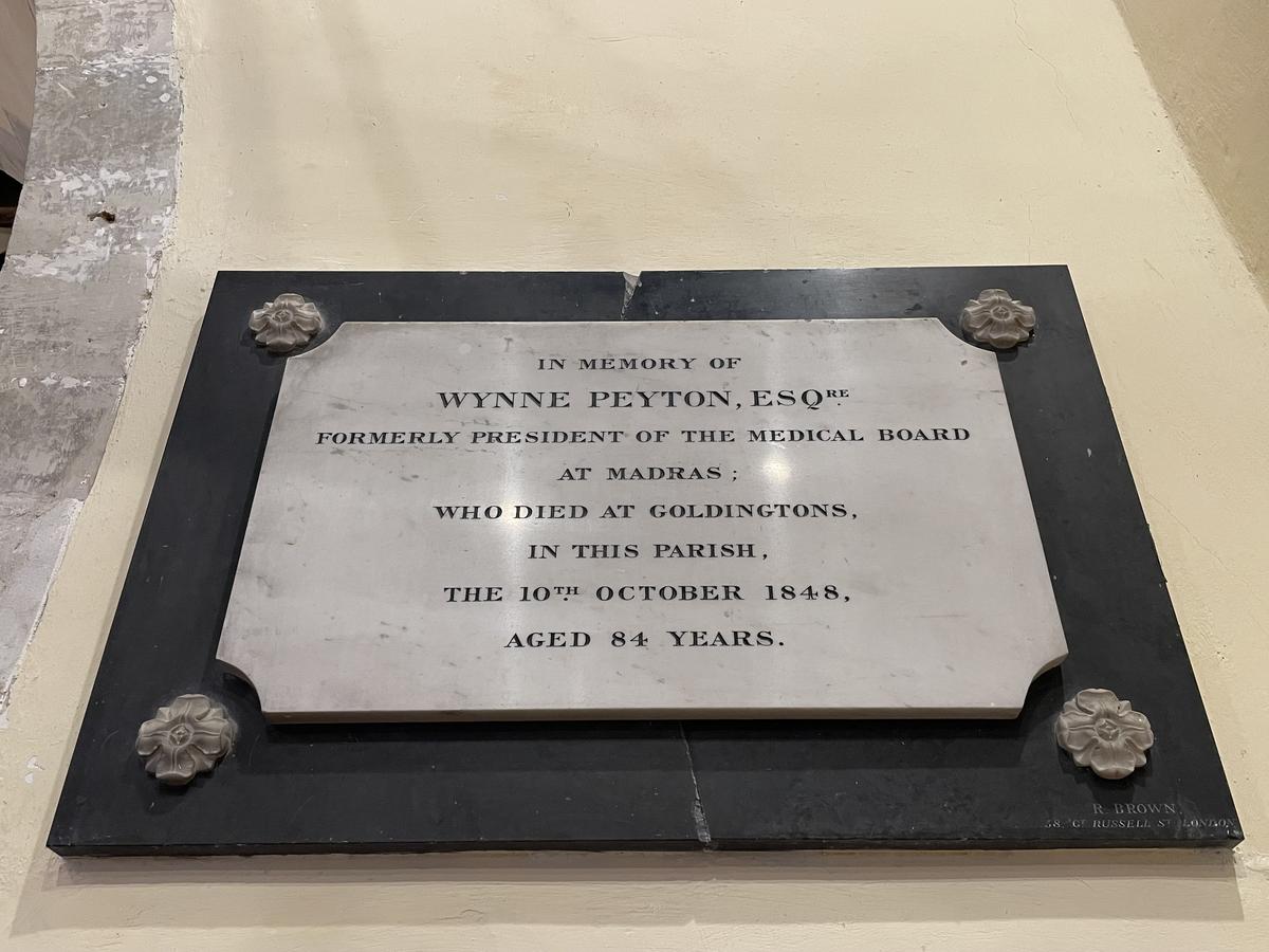 Wynne Peyton’s plaque Wynne Peyton’s plaque