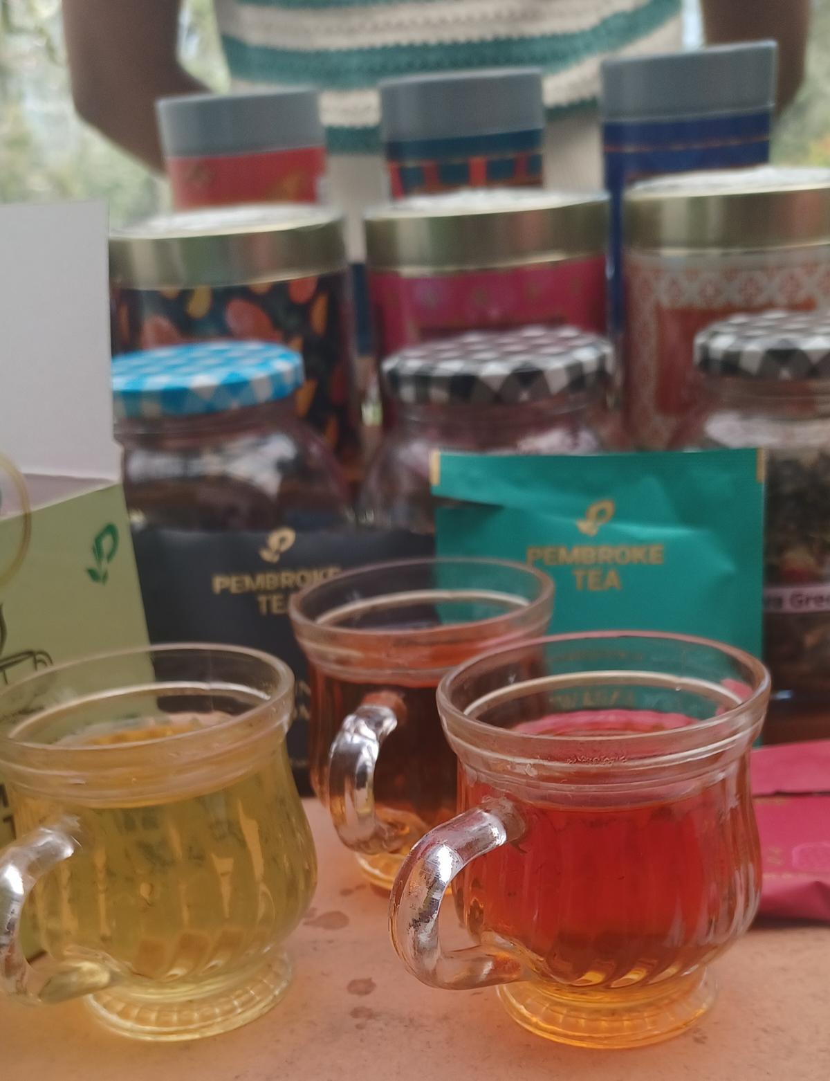 Dip teas including Kashmiri kahwa with saffron extract, paan, turmeric-cinnamon blends, signature rose cardamom, mint, berry blush and detox green teas Dip teas including Kashmiri kahwa with saffron extract, paan, turmeric-cinnamon blends, signature rose cardamom, mint, berry blush and detox green teas