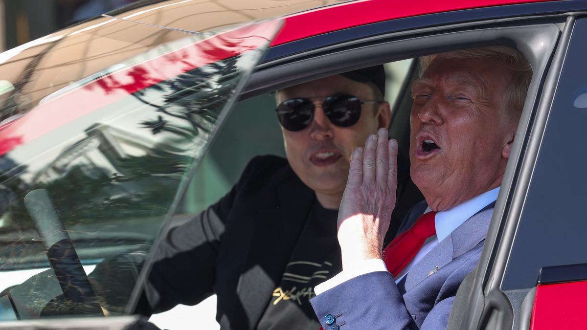 Trump selects new Tesla on White House driveway to show support for Elon Musk