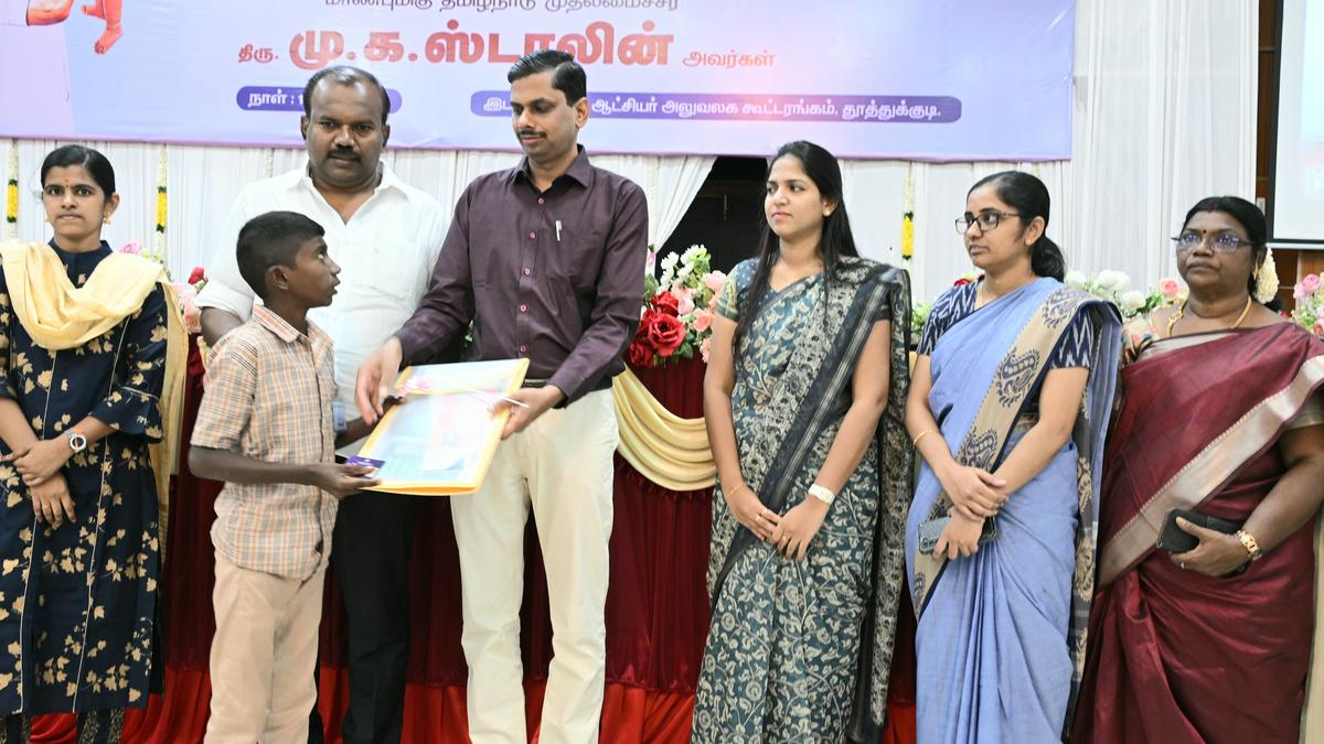 Education assistance and ID cards distributed to children under Anbu Karangal scheme in Kanniyakumari and Thoothukudi